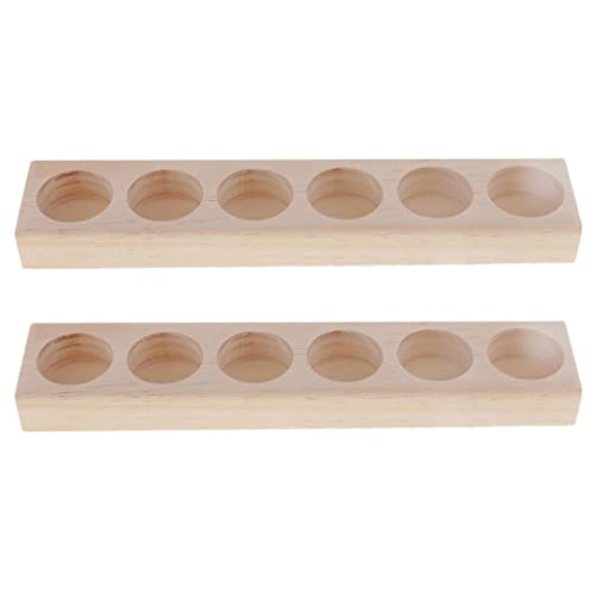 2 Pieces Wooden Essential Oil Holder Stand Rack Organizer Display Shelf