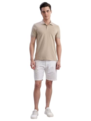 Image of Tommy Hilfiger Solid Regular Fit Cotton Polo T-Shirt