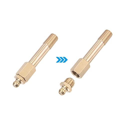 Image of uxcell Brass Straight Grease Fitting G1 /8 Thread 60mm Length Hydraulic Grease Fitting Accessories