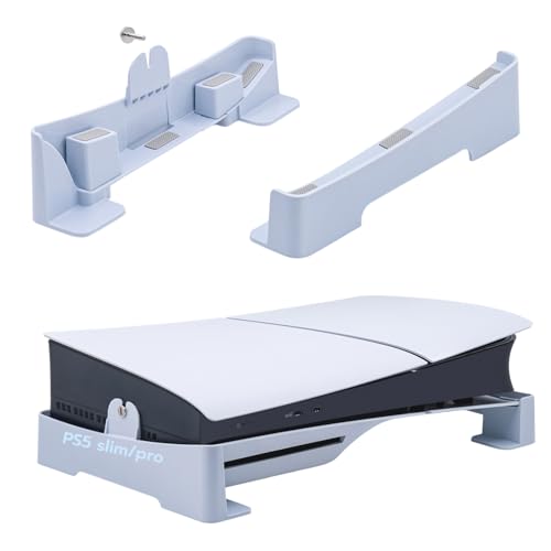 Wigearss Soporte Horizontal para Consola PS5 Slim/Pro DE/UHD, Soporte de Base con Almohadilla para PS5 Slim/Pro Disc y Edición Digital