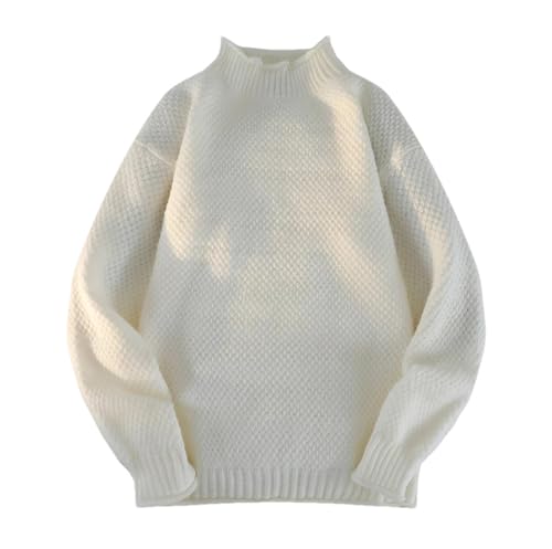 Men's Fisherman Comfortable Warm Sweater Vintage Crewneck Long Sleeve Cable Knit Pullover