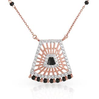 18KT Rose gold Short Mangalsutra for Women, BIS Hallmark 750 gold certified & IGI diamond certified TMMMG10069_R_SI-GH_14