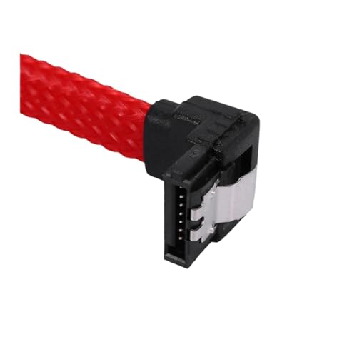 Cable SATA 3.0 III 7Pin 50 cm Ángulo Recto Rojo Nylon