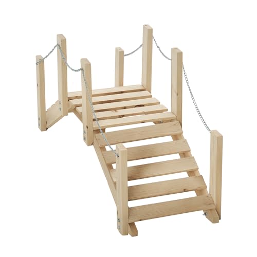 Outsunny Gartenbrücke – Teichbrücke – Gateway aus Holz – Maße 100 x 32 x 48 cm – Tannenholz