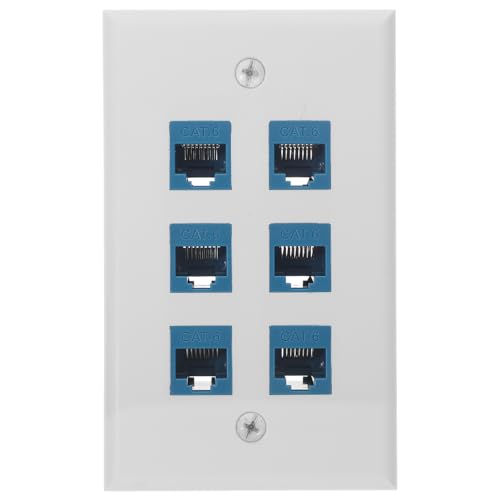 HOMSFOU 1set Port Wall-mounted Ethernet Outlet Panel Easy Plug Play Ethernet Socket for Office Use Compact Design Secure Connection No Punch-down Tool Required