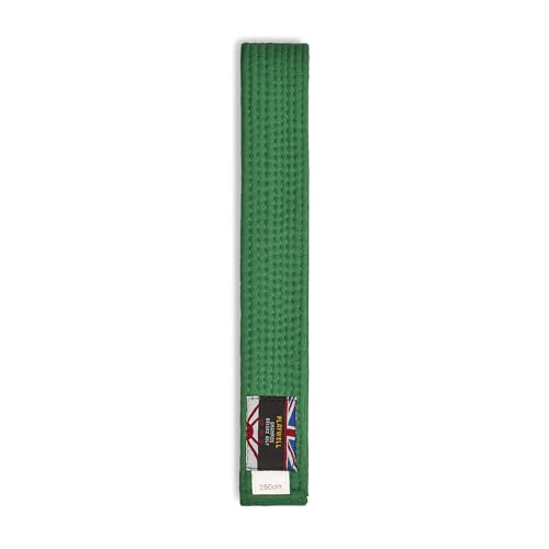 Playwell Cinturón de graduación de algodón de color sólido para artes marciales (karate, judo taekwondo), verde, 320cm