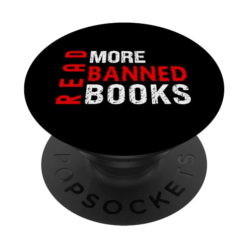 Reading lover's bookworm quotes „lesen sie mehr verbotene bücher“ popsockets mit austauschbarem popgrip