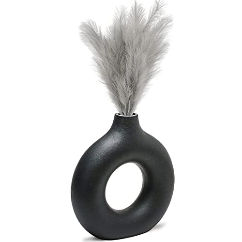 CEMABT Handmade Vase Für Pampasgras,Donut Vase,vase schwarz matt, Vase...