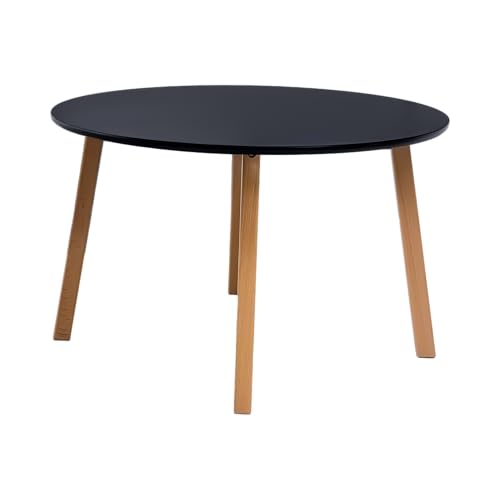 POSNORD Table Basse Ronde Ø80 cm Hauteur 50 cm – Table de Salon Bois Design Scandinave, 4 Pieds Bois de Hêtre, Table Basse Compacte Stable et Facile à...