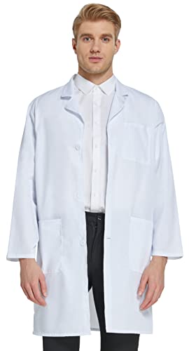 VOGRYE Professional Lab Coat for Men Women Long Sleeve, White, Unisex - Image 5