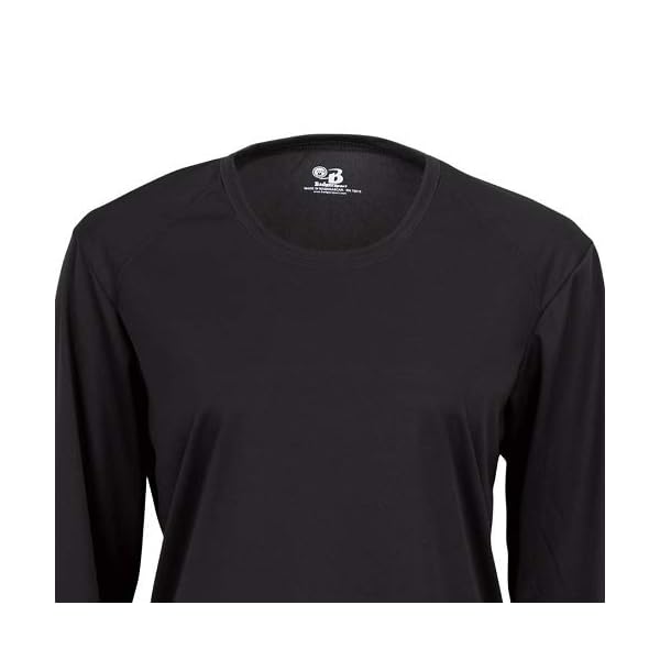 Badger Sportswear Women's B-Dry Long Sleeve Performance Tee, Black, Medium