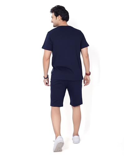 Image of WEET Cotton T-Shirt and Shorts Set for Men,Night Wear for Men,Men's Pyjama Set MCS112