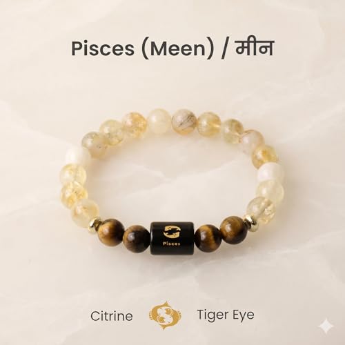 Image of ARDEN Zodiac Crystal Bracelet for Men & Women | All Rashi Crystal Bracelets | Natural Healing Stone Astrology Bracelets | Adjustable Energy Bracelet for Wealth, Positivity & Protection | Birthday Gift