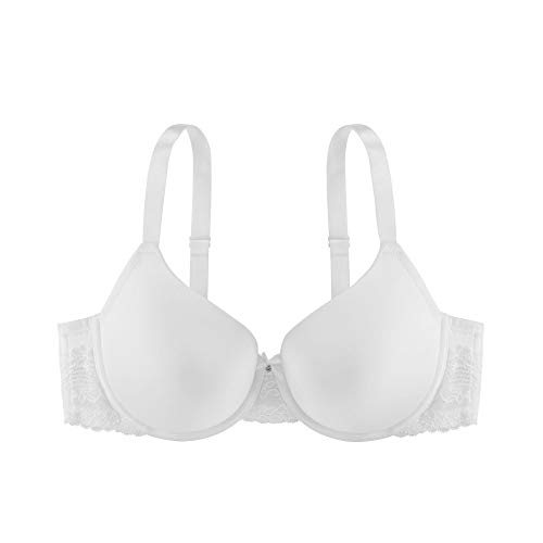 Dorina Curve Adele Women’s Full Coverage Cup Light Padded Underwire T Shirt Demi Bra For Women Everyday Plus Sizes C To G Cups - White - 38C #TOP1