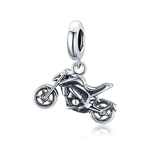 ZiNuo Charm Beads 925 Sterling Silver Train Charm Color Enamel Travel Charms for Pandora Bracelets Necklaces,Compatible with European Bracelet DIY Jewellery (Motorcycle Pendant)