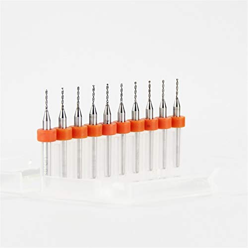 XBF-Outil, 10 pcs 0.9mm importation carbure Forets PCB, Imprimer Circuit Board Mini CNC Drilling Bit Set, Outils de Travail du Bois (Taille : 10 Pcs 0.9mm) Cover