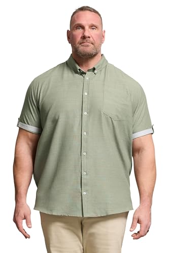 Image of BadRhino Big & Tall Green Short Sleeve Slub Shirt - Men's - Plus Size Curve