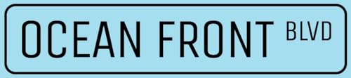 ZMKDLL Ocean Front BLVD Sign Beach Street Metal Sign Ocean Lover Gift 16"x4"