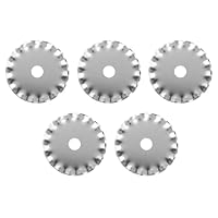 Treki 5 Stück 28mm Rollschneider Zackenklinge Ersatzklingen Rollschneider Wellenklinge, Wellen Rundklingen Rollmesser Klingen zum Schneiden Wellenschnitt für Stoffe, Leder, Papier