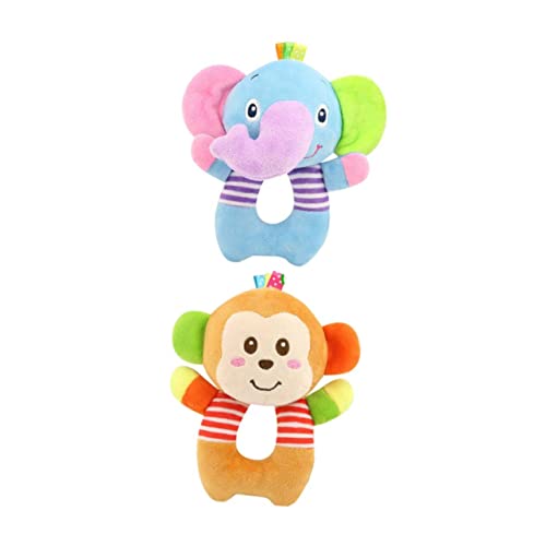 NAMOARLY 2個 ベルを鳴らす おもちゃ バニーサウンドガラガラ ベビーソフトガラガラシェーカー ハンドシェーカーガラガラ ハンドラトルリング ぬいぐるみ 布 赤ちゃん 新生児