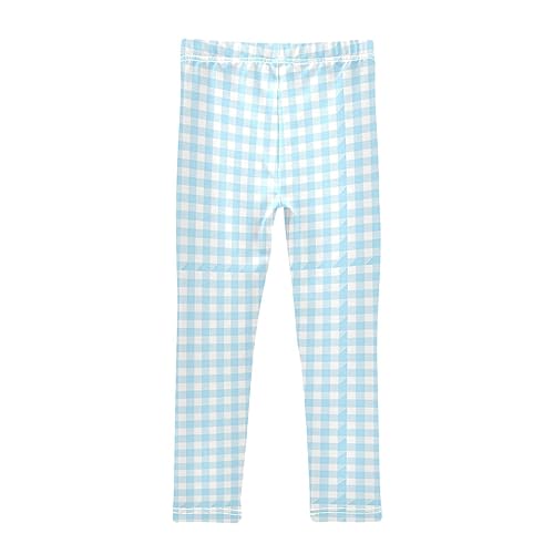 Grey Checkered Gingham Plaid Tartan Girls Leggings Dance Running Workout Yoga Pants2