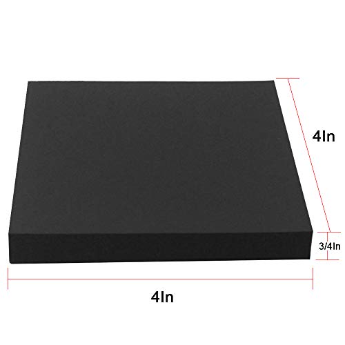 Foam Sheets Self Adhesive Closed Cell Foam Neoprene Rubber Sheets Insulation Anti Vibration Foam Rubber Pads With Adhesive, Black (4" X 4" X 3/4", 4) #TOP1