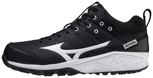 Mizuno mens Ambition 2 All Surface Mid Turf Shoe, Black-White, 7.5 US