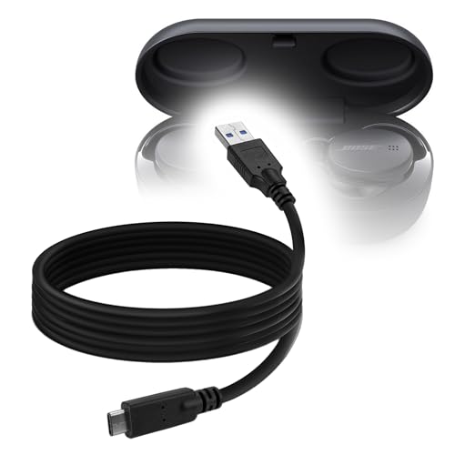 BoxWave Cable Compatible with Bose Sport Earbuds - DirectSync - USB 3.0 A to USB 3.1 Type C, USB C Charge and Sync Cable - 6ft - Black