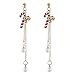 Nikgic Boucles d'oreilles de noel Boucles d'oreilles en alliage simples et élégantes Boucles d'oreilles perle longue Cadeau de noel Bijoux femme Béquilles
