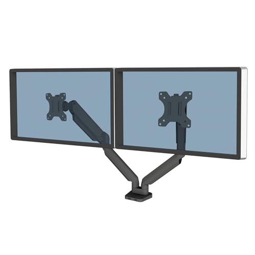 Fellowes Bras Porte Écrans Platinum Double Horizontal pour 2 Moniteurs Jusqu'à 32", Hauteur...
