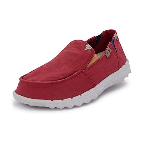 Hey Dude Farty Washed - Mens Casual Shoes - Loafer Shoes Men - Molten Lava - Lightweight Comfort - Ergonomic Memory Foam Insole - Designed in Italy and California - Size UK 10 Cover