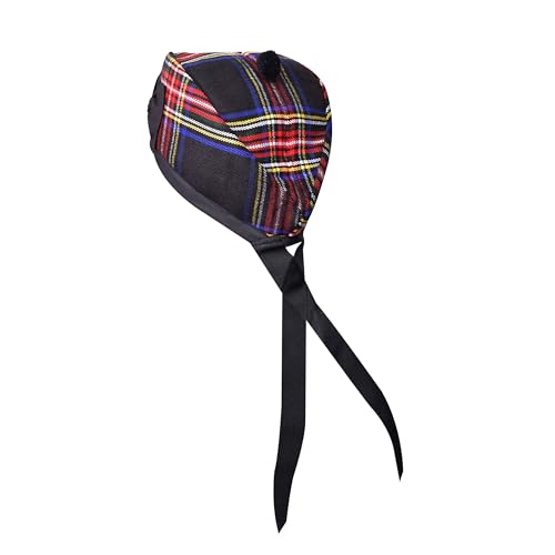 Image of Glengarry Cap-Traditional Scottish Hat, Acrylic Wool Tartan Glengarry hat, Kilts /Bagpipes Accessories