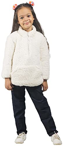 Casaco Blusa De Frio Infantil Pele De Carneiro Quentinho Top Cor:Off-white;Tamanho:12