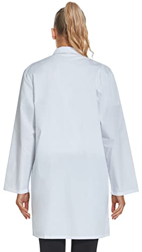 VOGRYE Professional Lab Coat for Women Long Sleeve, White, Unisex