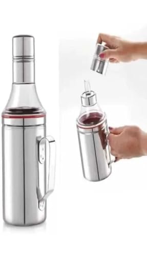Image of Chef Pour Elite - for a premium kitchen vibe Oil Dispenser 1 Litre - Leak Proof Glass Bottle with Handle | Kitchen Oil Container for Cooking, Olive Oil, Vinegar | Easy Pour Design