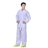 SLTO Erwachsene Karate Anzug Student Anfänger Poly Baumwolle Taekwondo Uniform Kleid Kleidung Kleidung Ausrüstung Kampfkunst Trainingsgeräte-XL