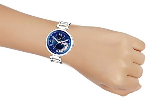 Image of IIK COLLECTION Round Dial Stainless Steel Bracelet Chain Analogue Day & Date Functioning Watch For Women And Girls, Dial Color-Assorted