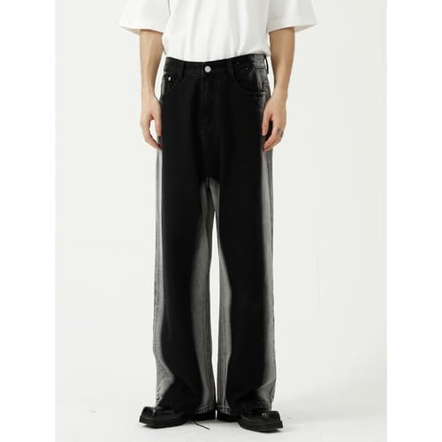 Men's Denim Jeans Korean Style Color Block Casual Relaxed Daily Weekend Commuter Lounge Pants for Men2