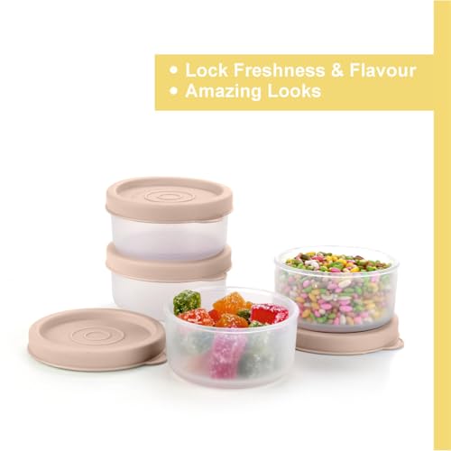 Image of Signoraware Nano BPA Free Plastic Containers Set (40mlx4 | Set of 4 | Brown)