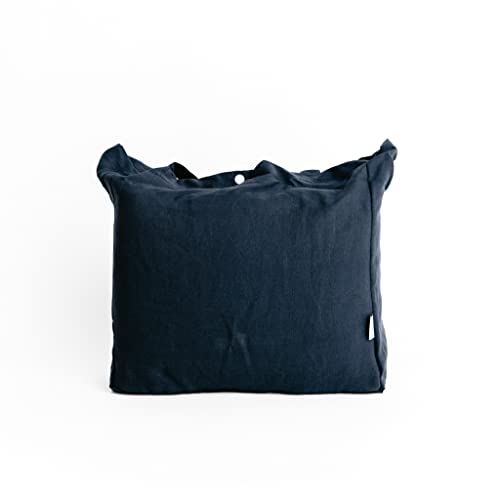 Nuzzie Linen Full Bed Sheet Set | American Company | 100% Luxury French Linen 4-Pcs Set | 1 Fitted Sheet, 1 Top Sheet, And 2 Pillowcases | Incredibly Soft And Cooling For Hot Sleepers (Dark Blue) #TOP7