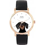 toff london orologio da cane con testa di bassotto nero