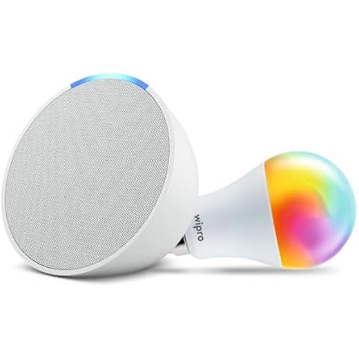 Amazon Echo Pop White Smart Home Speaker Combo with Wipro