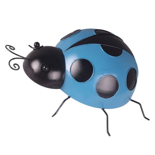 TEHAUX Décoration Murale Petite Métal Bleu Ornement Jardin Léger et Réaliste Sculpture Suspendue pour Intérieur et Extérieur Art Mural Jardin Amusant et Compact