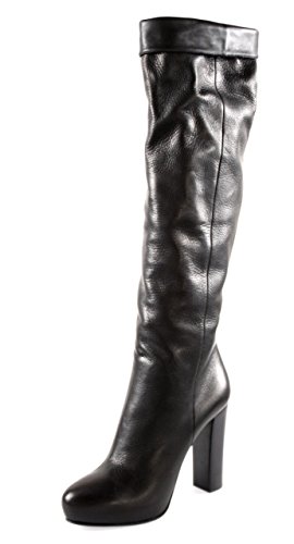 Prada Damen Schwarz Leder Stiefel 1WP089 40.5 EU