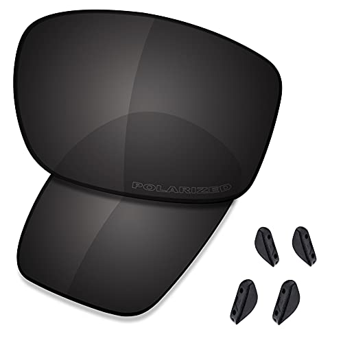 Image of SAUCER Premium Replacement Lenses & Rubber Kits for Oakley Valve New 2014 OO9236 | Valve New 2014 Low Bridge Fit OO9243 Sunglasses High Definition - Carbon Black Polarized