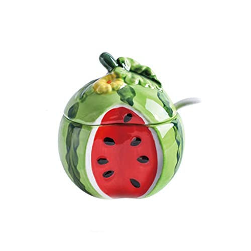 Frascos de especias con etiqueta de salinidad y otros condimentos, puede contener azúcar, tarro de almacenamiento de cerámica de frutas for cocina con tapa y cuchara Tarros