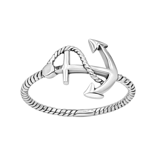 Bague en argent sterling avec ancre marine torsadée vintage