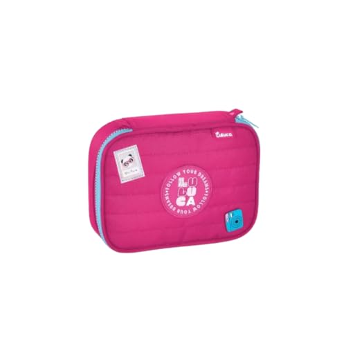 Estojo Box Luluca Juvenil Escolar Pandinha 36 Elásticos Teen Rosa