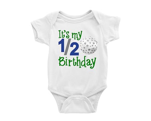 Golf It's My Half Birthday, 6 Months Bday Bodysuit, Golfing Baby Boy Halfway To One, Six Month Milestone