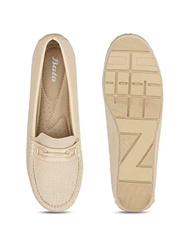 Image of Bata Women Zaynab Loafers, Nude, (6510177)